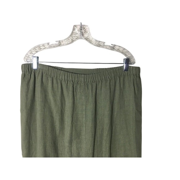 Flax Skirt Women's Size Small Green 100% Linen Stretch Pockets Knee Length - Picture 5 of 6